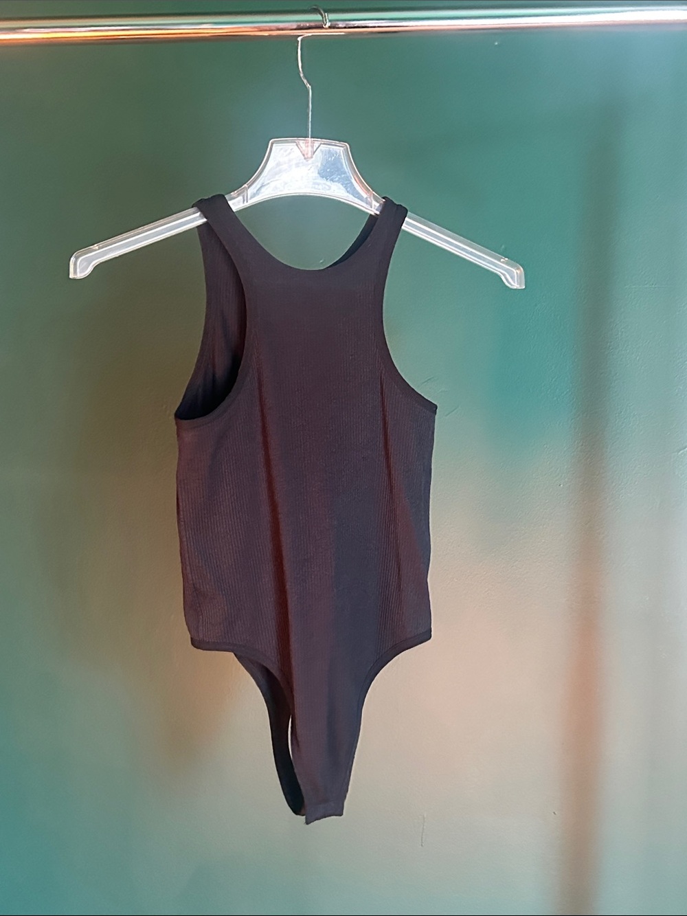 Black Ribbed Women’s One-Piece Bodysuit